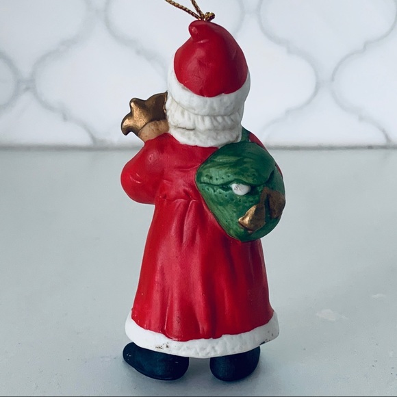 Ceramic Handpainted Santa Ornament - Picture 3 of 7